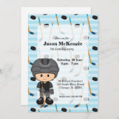 Invitation Joueur de hockey (Devant / Derrière)