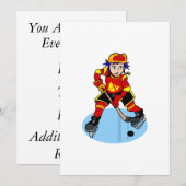 Invitation Joueur de hockey sur glace (Devant / Derrière)