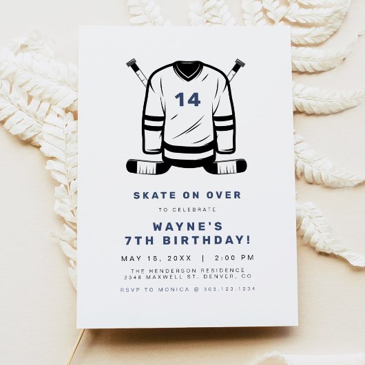 Invitation Joueur de hockey WAYNE Sport Jour d'anniversaire