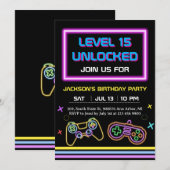 Invitation Joueur de jeu vidéo adolescent gamer garçon (Devant / Derrière)