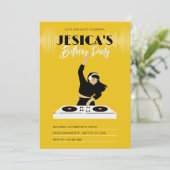 Invitation Joueur de musique dj jaune (Debout devant)
