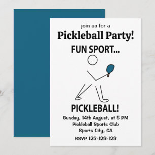 Invitation Joueur de Pickleball Sports Amusant Sport Pickleba