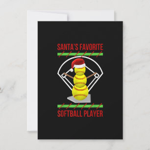 Invitation Joueur de softball préféré du Père Noël Maman de s
