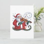 Invitation Joueur de violon du Père Noël violoniste Musique d (Debout devant)