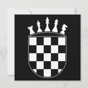 Invitation Joueur d'échecs Cadeaux pour Croates Drapeau Croat
