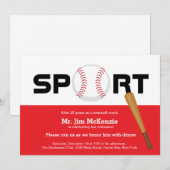 Invitation Joueur d'entraîneur professionnel de baseball (Devant / Derrière)
