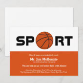 Invitation Joueur d'entraîneur professionnel de basket-ball (Devant / Derrière)