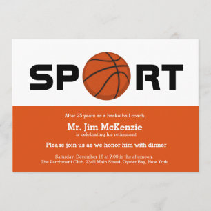 Invitation Joueur d'entraîneur professionnel de basket-ball