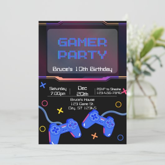 Invitation Joueur fête d'anniversaire (Debout devant)