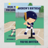 Invitation Joueur mignon personnalisé de bande dessinée de (Devant / Derrière)