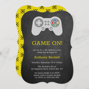 Invitation Joueur moderne n'importe quel âge Anniversaire