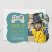 Invitation Joueur moderne n'importe quel âge photo d'annivers (Devant)