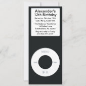 Invitation Joueur noir MP3 iParty (Devant)