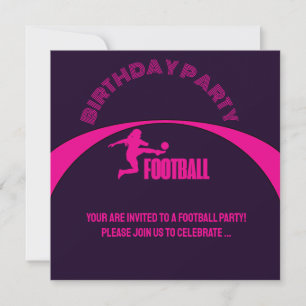 Invitation Joueuse de football, équipe, cadeau d'anniversaire