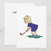 Invitation Joueuse de hockey sur gazon 2 (Devant / Derrière)