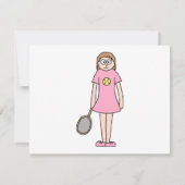 Invitation Joueuse de tennis. (Dos)