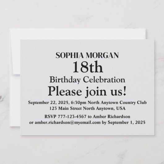 Invitation Joueuse de volley-ball fête d'anniversaire (Dos)