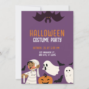 Invitation Joueuse violette Halloween Costume Party