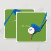 Invitation Jouez au golf le cinquantième anniversaire - en (Devant / Derrière)
