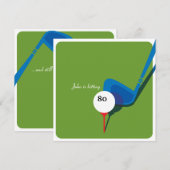 Invitation Jouez au golf le quatre-vingtième anniversaire - (Devant / Derrière)