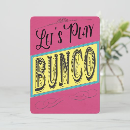 Invitation Jouons à Bunco (Debout devant)