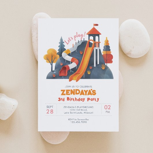 Invitation Jouons à l'aire de jeu Anniversaire Fête Invitatio