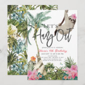 Invitation Jouons à l'Anniversaire de la Fille de la Jungle (Devant / Derrière)