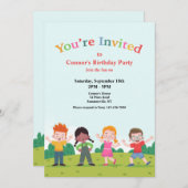 Invitation Jouons à l'invitation de fête d'anniversaire (Devant / Derrière)