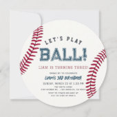 Invitation Jouons au Baseball Garçon Anniversaire Baseball (Devant)