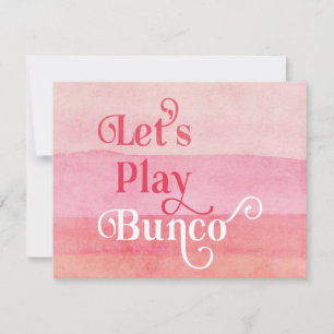 Invitation Jouons au Bunco Rose Moderne