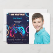 Invitation Jouons au jeu vidéo Anniversaire Photo (Devant)