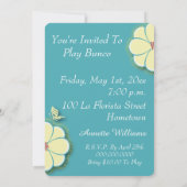 Invitation Jouons aux fleurs de printemps jaunes Bunco (Dos)