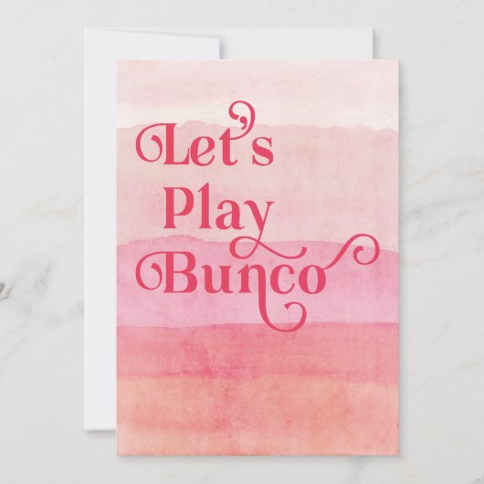 Invitation Jouons Bunco Pink Bunco Party (Devant)