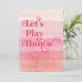 Invitation Jouons Bunco Pink Bunco Party (Debout devant)