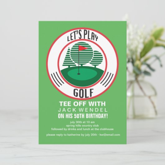 Invitation Jouons l'invitation de golf (Debout devant)