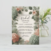 Invitation Jour Brosse Poche Mint Moss Sage Fête des mariées  (Debout devant)