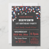 Invitation Jour commémoratif du Red White Blue Confetti (Devant)