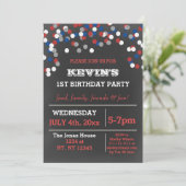 Invitation Jour commémoratif du Red White Blue Confetti (Debout devant)
