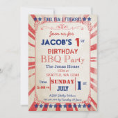 Invitation Jour commémoratif vintage Fête d'anniversaire Invi (Devant)