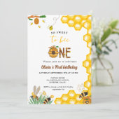 Invitation Jour d'abeille jaune miel abeille première fille a (Debout devant)