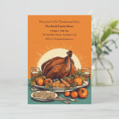 Invitation Jour d'Action de grâces rustique Turquie Invitatio (Debout devant)