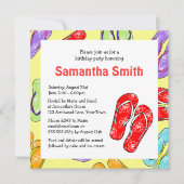 Invitation Jour d'anniversaire à thème sur la plage de Cube F (Devant)