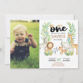 Invitation Jour d'anniversaire avec Photo Safari Wild One (Devant)