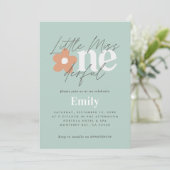 Invitation Jour d'anniversaire boho rétro turquoise orange (Debout devant)
