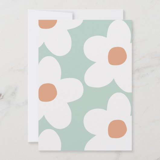 Invitation Jour d'anniversaire boho rétro turquoise orange (Dos)