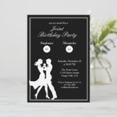 Invitation Jour d'anniversaire conjoint Adultes White Dance C (Debout devant)