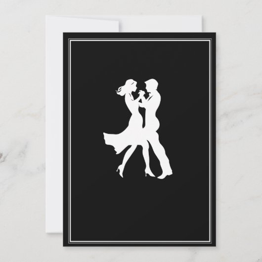 Invitation Jour d'anniversaire conjoint Adultes White Dance C (Dos)