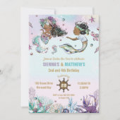 Invitation Jour d'anniversaire conjoint de la sirène Brown af (Devant)