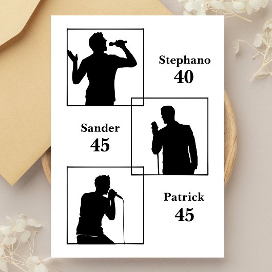 Invitation Jour d'anniversaire conjoint triple le minimaliste