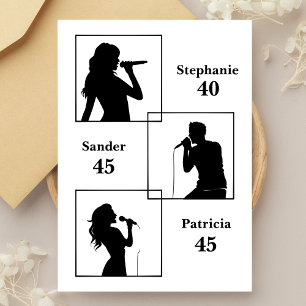 Invitation Jour d'anniversaire conjoint triple le minimaliste